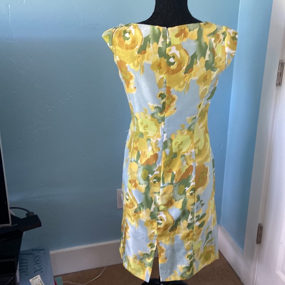 Isabella DeMarco Stunning baby blue & gold floral dress - size 4 - like new - Picture 4 of 7